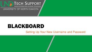 Blackboard: Setting Up Your New Username and Password (t. accounts only)