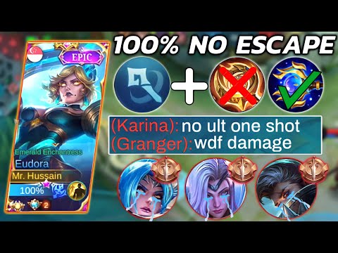 100% NO ESCAPE EUDOPHOBIA | Best Build And Emblem For Damage Hack | MLBB