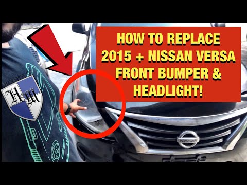 2015 NISSAN VERSA HEADLIGHT ASSEMBLY REPLACEMENT & FRONT BUMPER REMOVAL! HOW TO REPLACE FAST & EASY