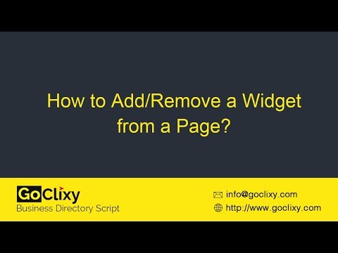 GoClixy - How to Add/Remove a Widget from a Page?