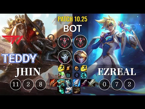 T1 Teddy Jhin vs Ezreal Bot - KR Patch 10.25