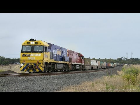 7MP5 Pacific National Freight Train With NR74 (Ghan livery) - PoathTV Australian Railways
