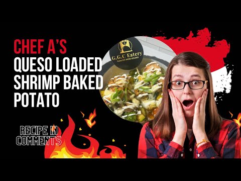 Quick, Easy & Simple 😉Queso Cheese Loaded Potato With Shrimp (Full Recipe In Comments 👇👇👇)