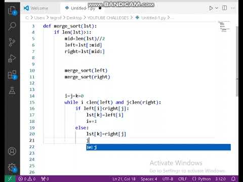 Day 38python Merge Sort Tutorial