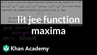 IIT JEE Function Maxima