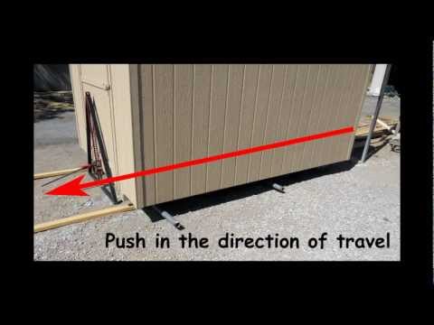 Part of a video titled How To Move A Shed Across The Yard By Hand Video - YouTube