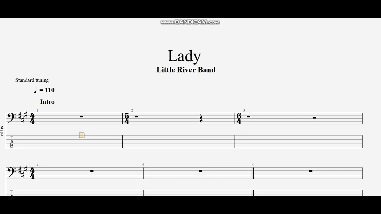Little River Band - Lady (bass tab)