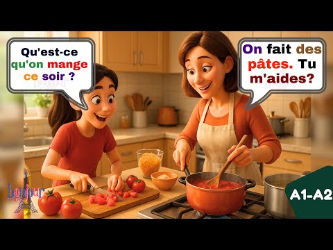 🇫🇷 25 French Conversations Mother & Daughter | A1-A2 Beginner Level | Learn French Daily Situations
