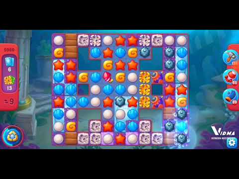 Fishdom. 5980 hard level no boosters and diamonds - 17 moves