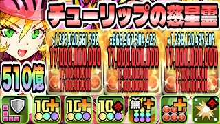 【パズドラ】チューリップの慈星霊リアナ！能力調整！火属性のダメージ上限値１７０億！一撃５１０億！亜白ミナ×リアナループ！ラングローサ降臨！