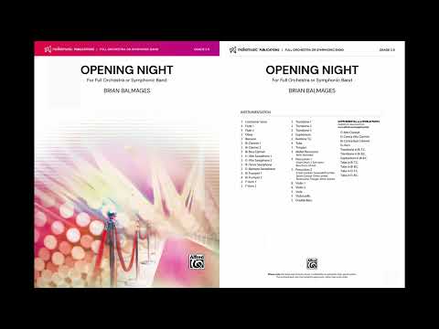 Opening Night, by Brian Balmages – Score & Sound