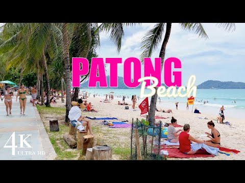 【4K】Phuket 2023 Patong Beach - So Many People on the Beach Walking Tour 🇹🇭