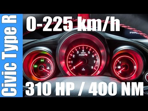 2016 Honda Civic Type R FAST! Acceleration 0-225 km/h Test Autobahn Beschleunigung