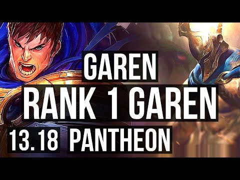 GAREN vs PANTHEON (TOP) | Rank 1 Garen, 2.7M mastery, 1600+ games, 5/1/3 | KR Challenger | 13.18