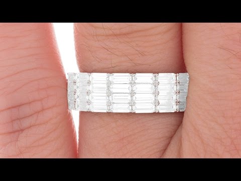6.50ct 4 Row Baguette Diamond Eternity Ring (03-12-002)