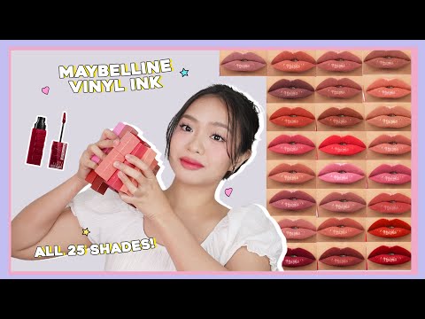 MAYBELLINE SUPERSTAY VINYL INK (ALL 25 SHADES SWATCHES) | phonycore 2024 (Philippines)