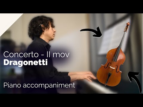 D.DRAGONETTI 🥇 Concerto in A major,  II mov  piano accompaniment  for Double Bass