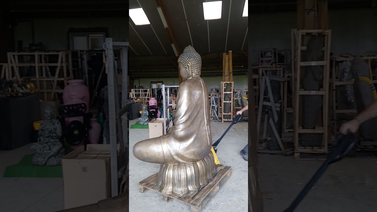 Bouddha doré grande taille H205cm fibro ciment