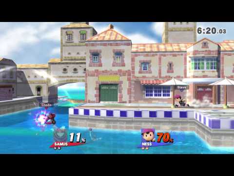 Smash 4 Weekly 8/30/15 ChoZo (Samus) Vs Steve (Ness)