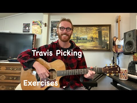 Travis Picking Exercises - Fingerstyle Guitar Lesson Beginner + Intermediate