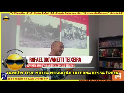 Tv Eduvcativa Profº Mestre Rafael Giovanetti Teixeira Disserta sobre seu Livro " A Usina não morreu..." Completo
