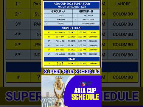 asia cup 2023 schedule super 4 / asia cup 2023 super four schedule / asia cup super four