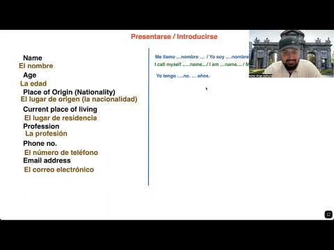 Video 2  - Presentation in Spanish (LEVEL A1)