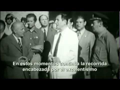 Perón, Isabel y López Rega recorriendo obras del Ministerio de Bienestar Social