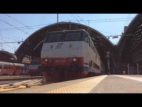 E.444R-109 + CARROZZE UIC-Z IC PARTENZA STAZIONE DI MILANO CENTRALE