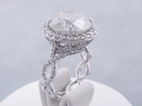 11.37 ctw Round Cut Diamond Engagement Ring - BigDiamondsUSA