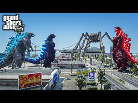 Godzilla, Heisei Godzilla vs. Shin Godzilla, Titanus Scylla ( GTA V Mods )