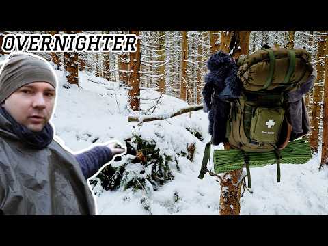 - 3 C° WINTER BIWAK | Erste SCHNEE Übernachtung  im ERDLOCH | Nass und Kalt