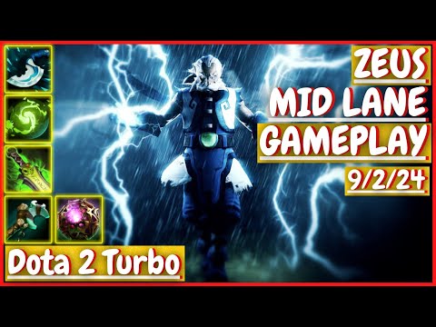 Zeus 9/2/24 [MID LANE] [Gameplay DOTA 2 Turbo] 7.31