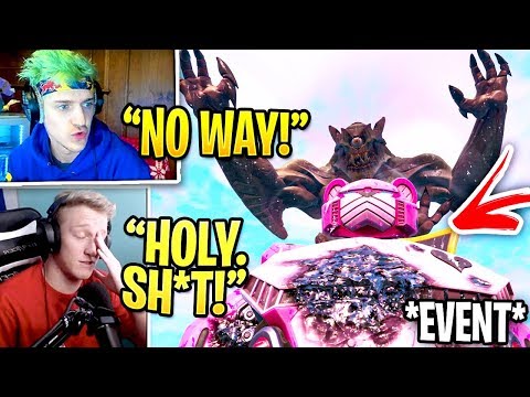 Streamers React to GIANT MONSTER Vs ROBOT! *LIVE EVENT* Fortnite Event!
