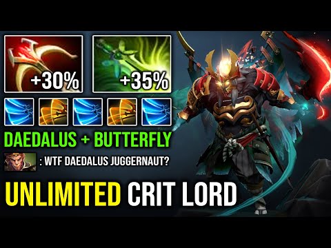 TRUE BLADE MASTER Unlimited Crit Like a Truck with Daedalus + Butterfly Juggernaut 10K MMR DotA 2