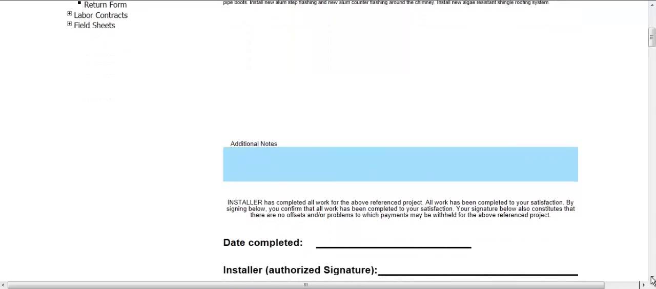 Contractor Rush Contractor Management Software Completion Certificate Example