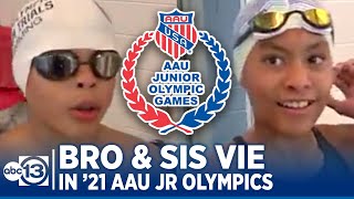 Gabriel and Isla Rodriguez compete in 2021 Amateur Athletic Union Junior Olympic Games.