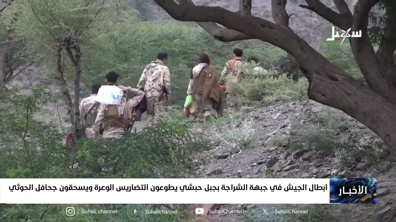 أبطال الجيش في جبهة الشراجة بجبل حبشي يطوعون التضاريس الوعرة ويسحقون جحافل م