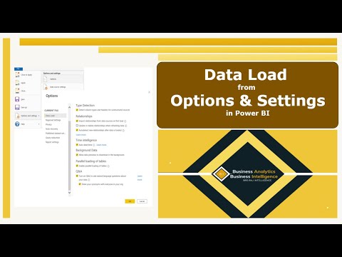 Data Load from Options & Settings | Power BI | Settings