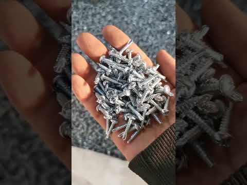 Pan head screws, galvanized, white 4.2*25 #fasteners #screw