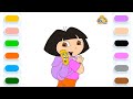 Learn To Draw Dora The Explorer Drawing And Coloring Tutorial For Kids