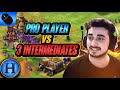 Professional Player (2850) vs 3 Intermediate Players (1150) | AoE2