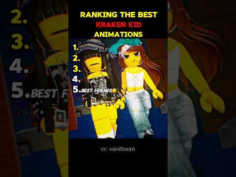 Ranking The Best Kraken Kid Animation #roblox #99nightintheforest #kraken #robloxshorts #animation