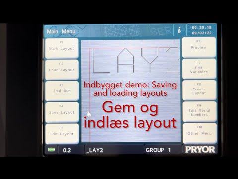 Gem og indlæs layout  PRYOR PortaDot 60-30 TOUCH batteridrevet bærbar mærkemaskine