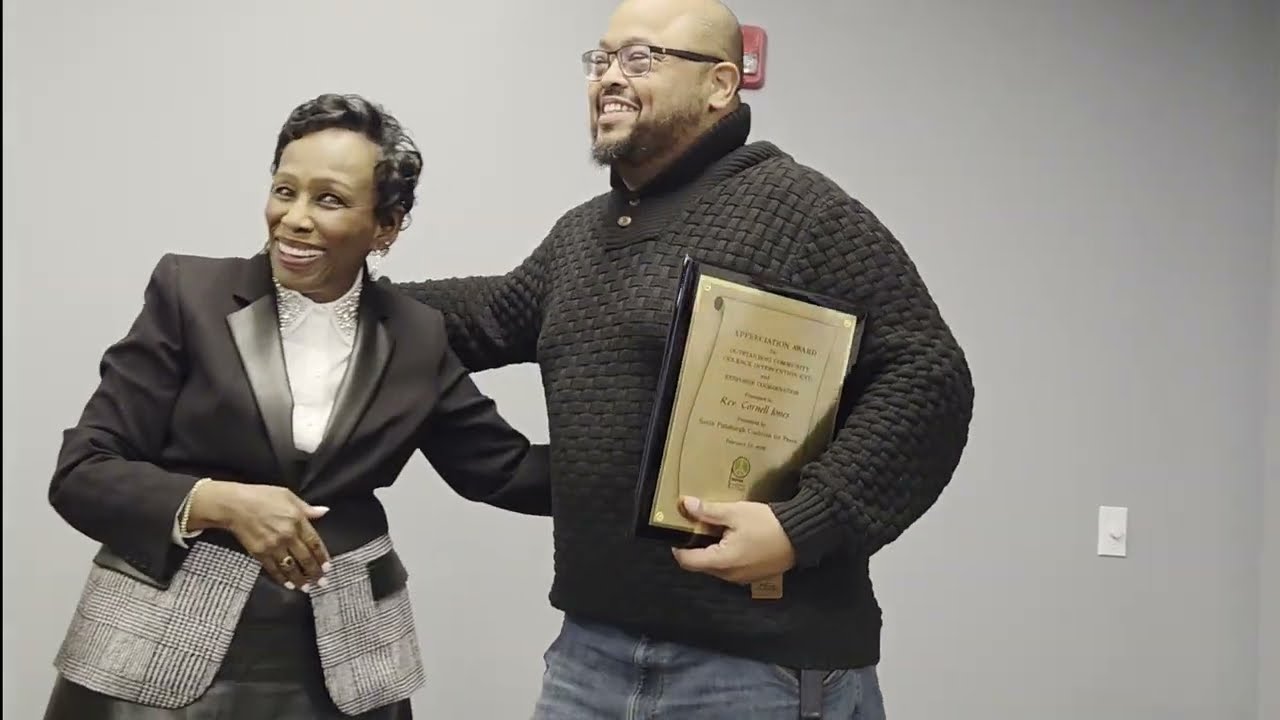Rev. Cornell Jones wins award from S. Pgh. Coalition for Peace!