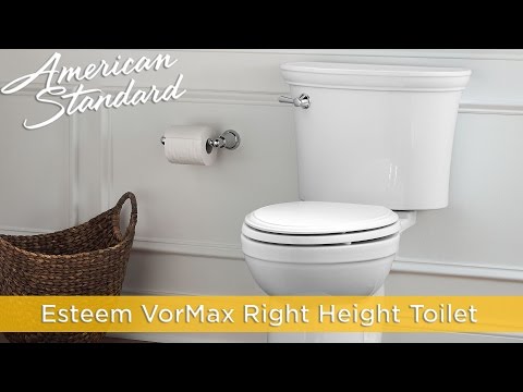 Esteem VorMax Two-Piece 1.28 gpf/4.8 Lpf Chair Height Elongated Toilet with Seat // WHITE // YouTube Video