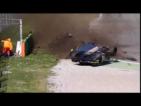 European Le Mans Series 2017. Prologue Autodromo Nazionale Monza. Gwenael Delomier Huge Crash Rolls