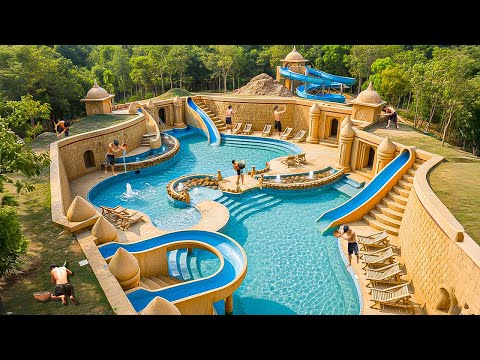 300 Days Building a $3M Royal Water Palace with a Massive Long Slides System Using Primitive Tools