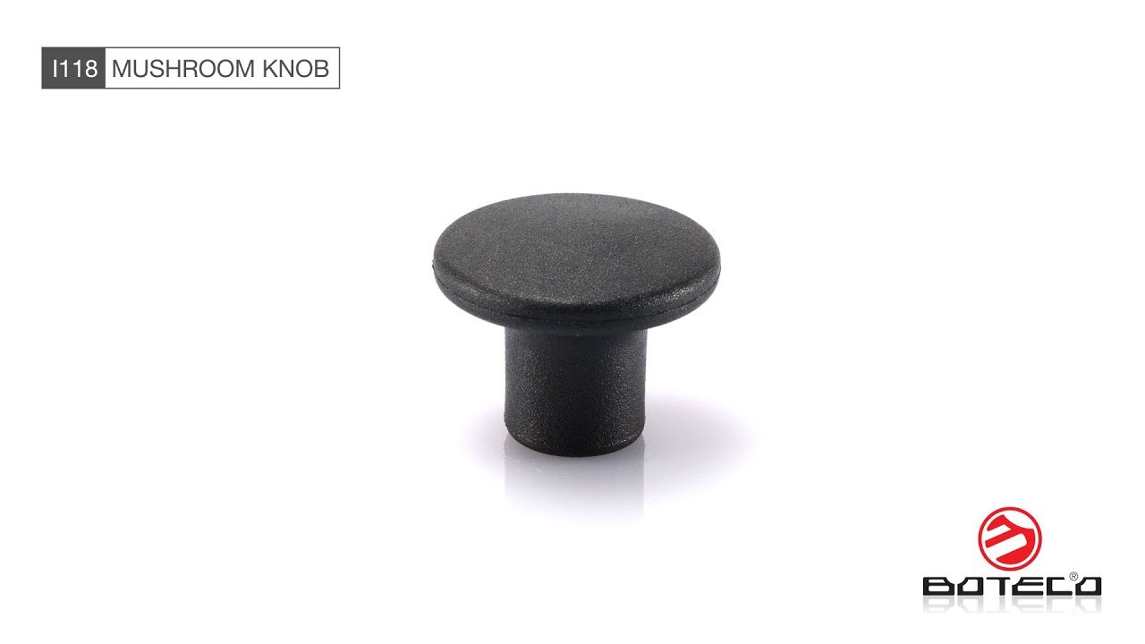 Mushroom knob with plastic threaded hole - Plastic and Metal Knobs - Video - Boteco