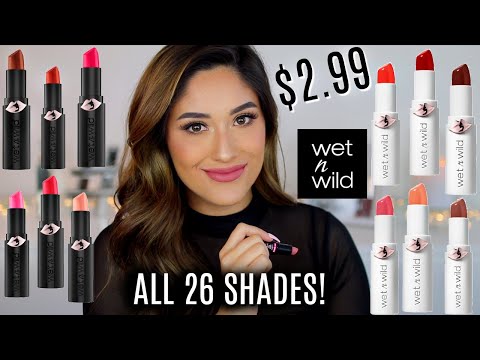 NEW WET N WILD MEGA LAST LIP COLORS MATTE & HIGH-SHINE | Lip Swatches + Review